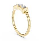 Three Stone Diamond Bar Ring in Sterling Silver