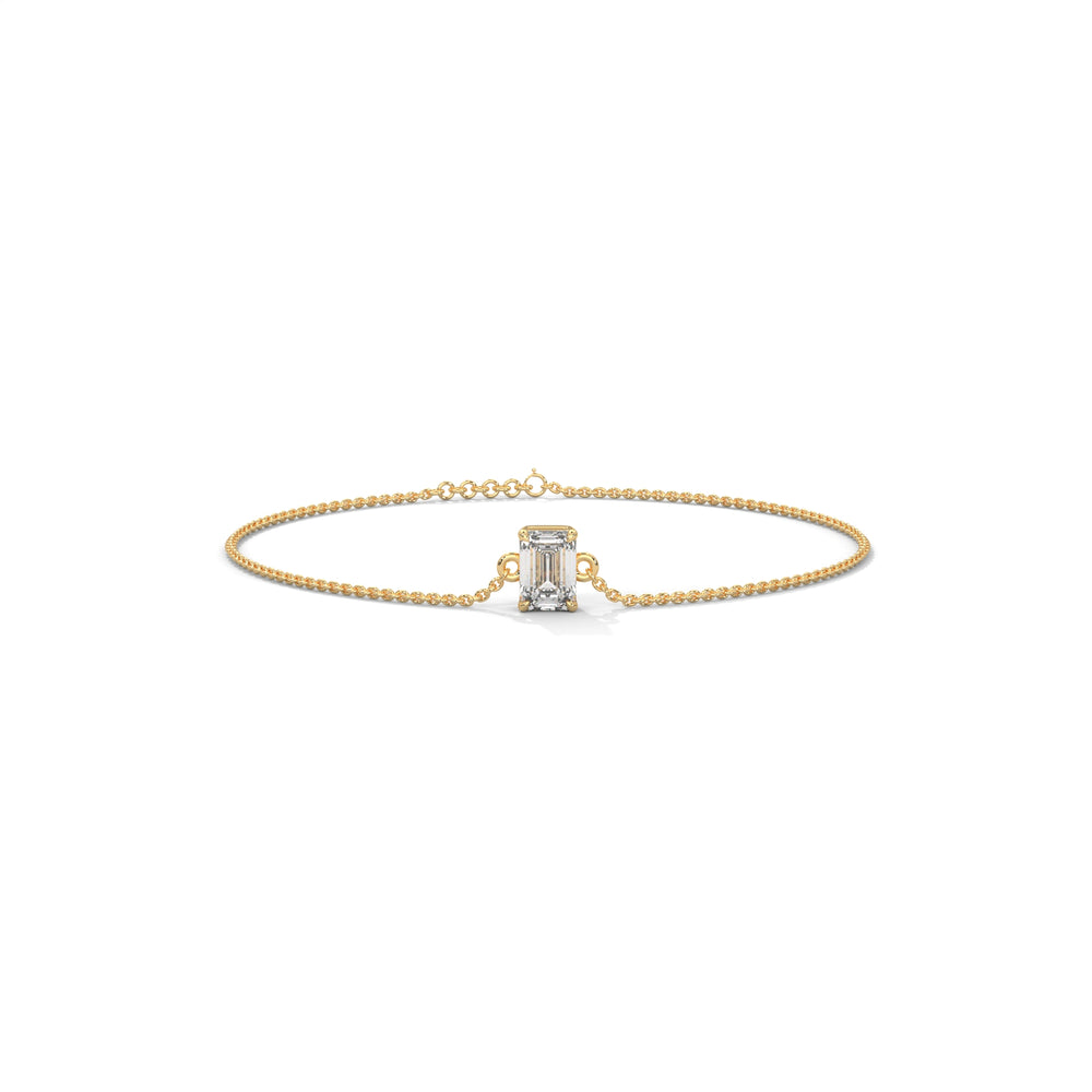 Emerald Cut Solitaire Diamond Bracelet