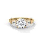 Round Diamond Three Stone Engagement Ring
