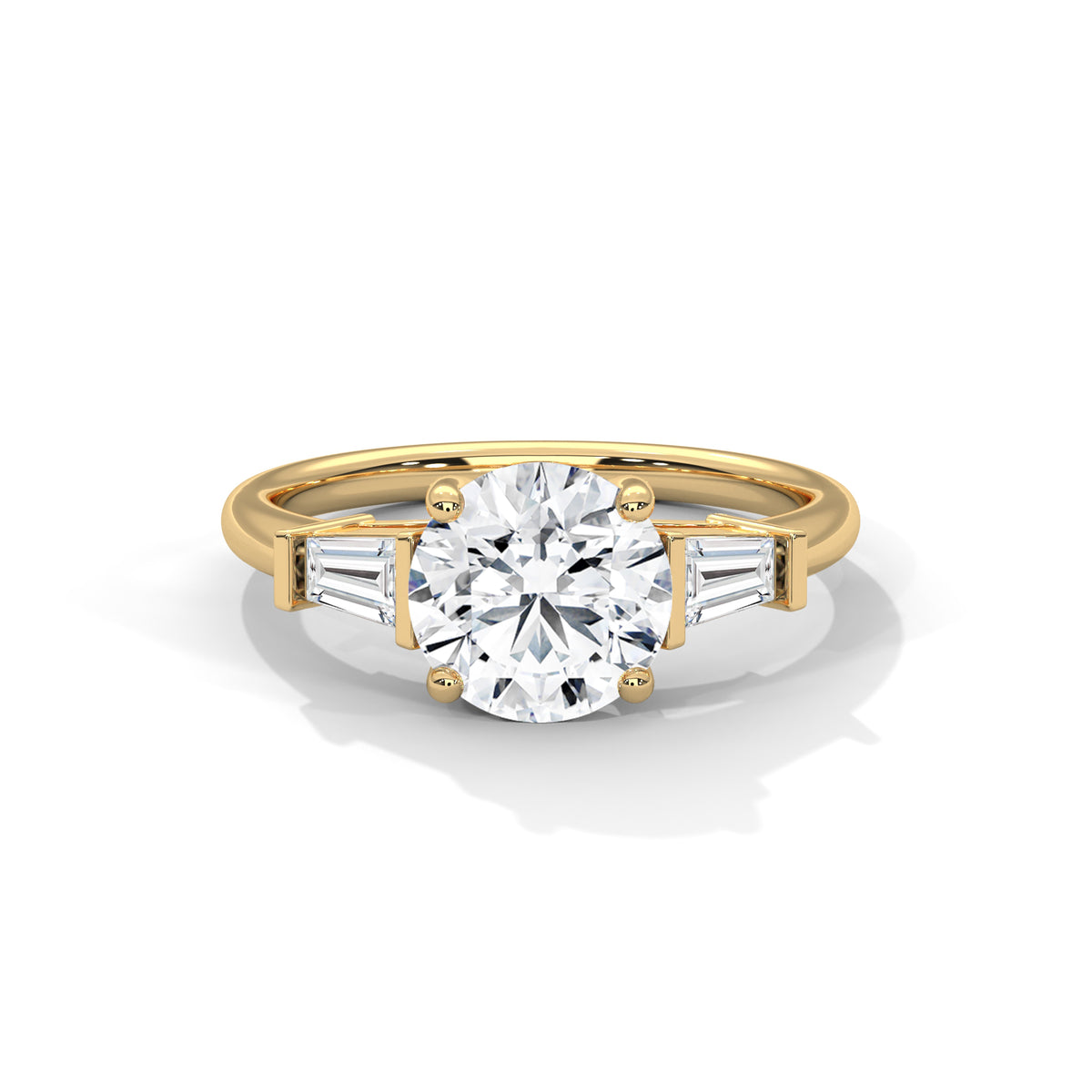 Round Diamond Three Stone Engagement Ring – view 7 of 9, lab grown diamond ring | Jewelix Atelier