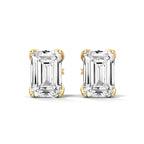 Emerald Cut Solitaire Diamond Stud Earrings
