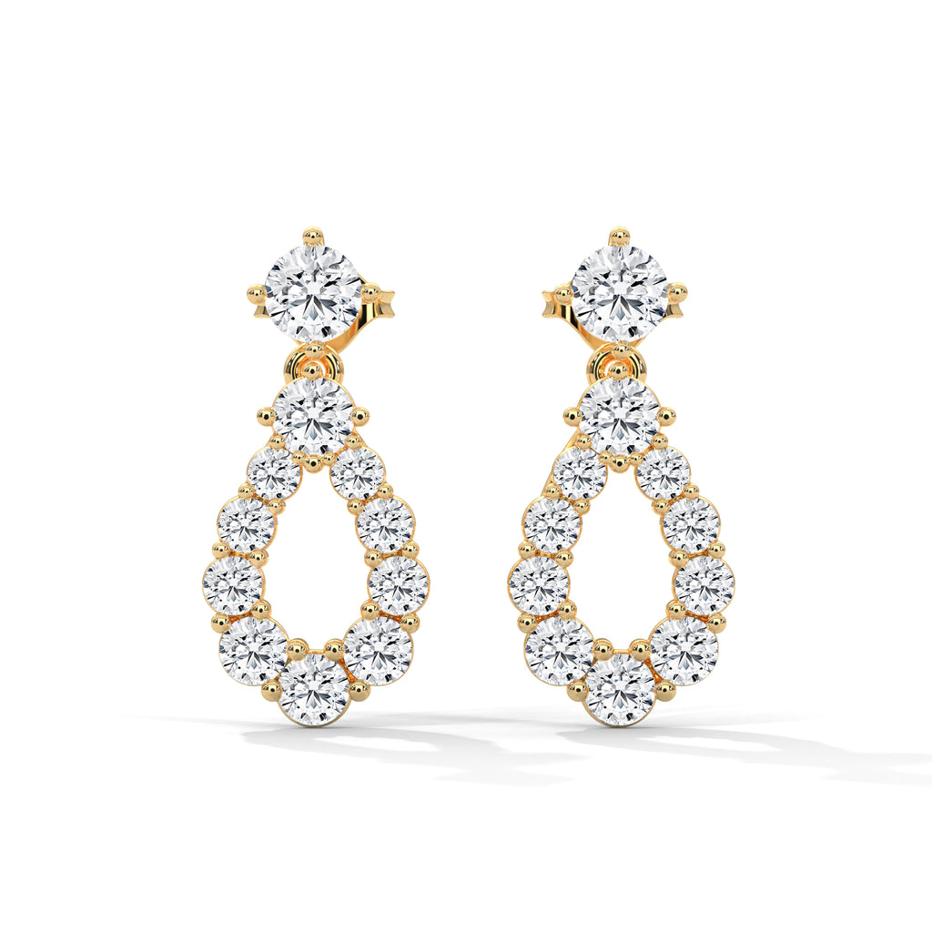 Diamond Teardrop Drop Earrings