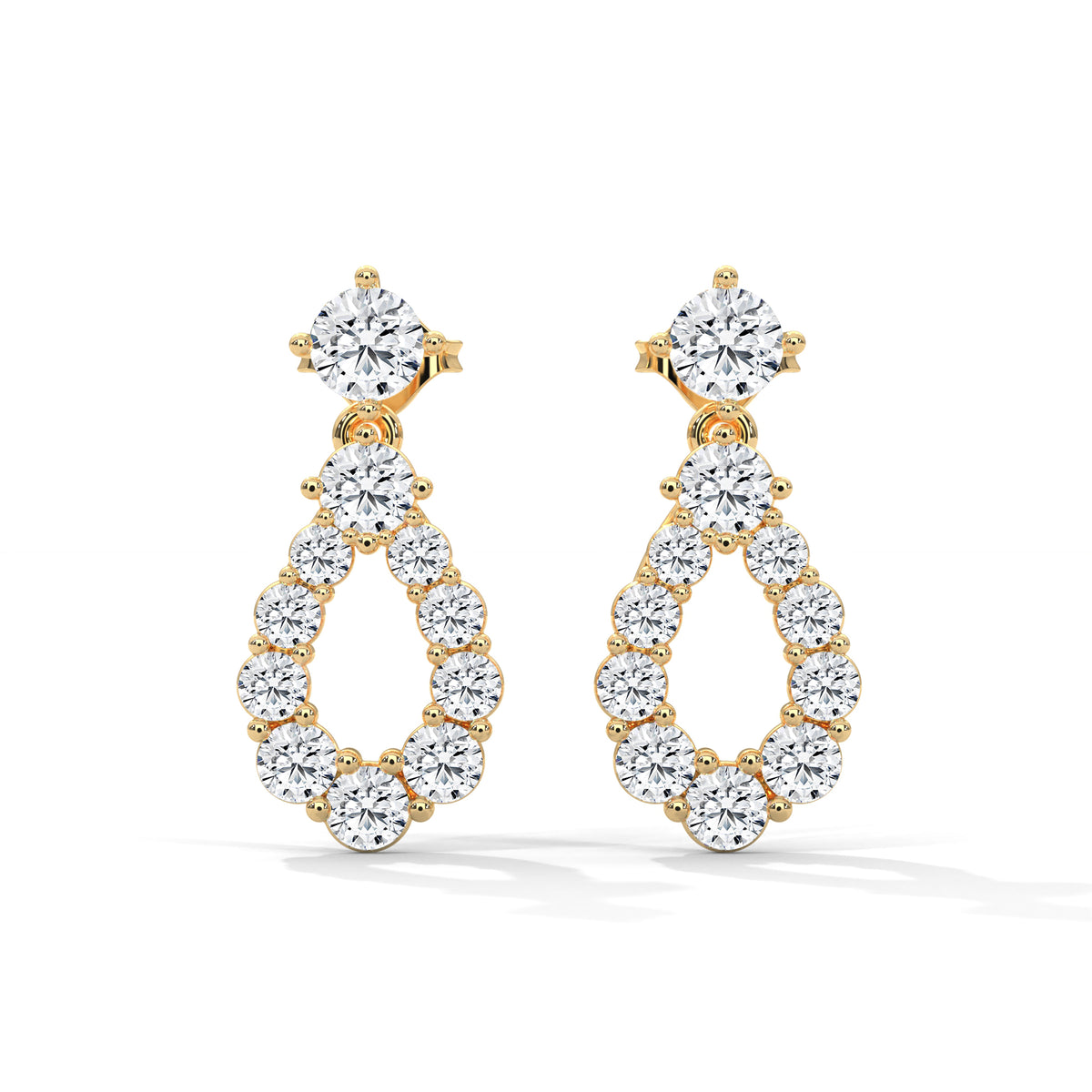 Diamond Teardrop Drop Earrings, lifestyle view — Jewelix Atelier