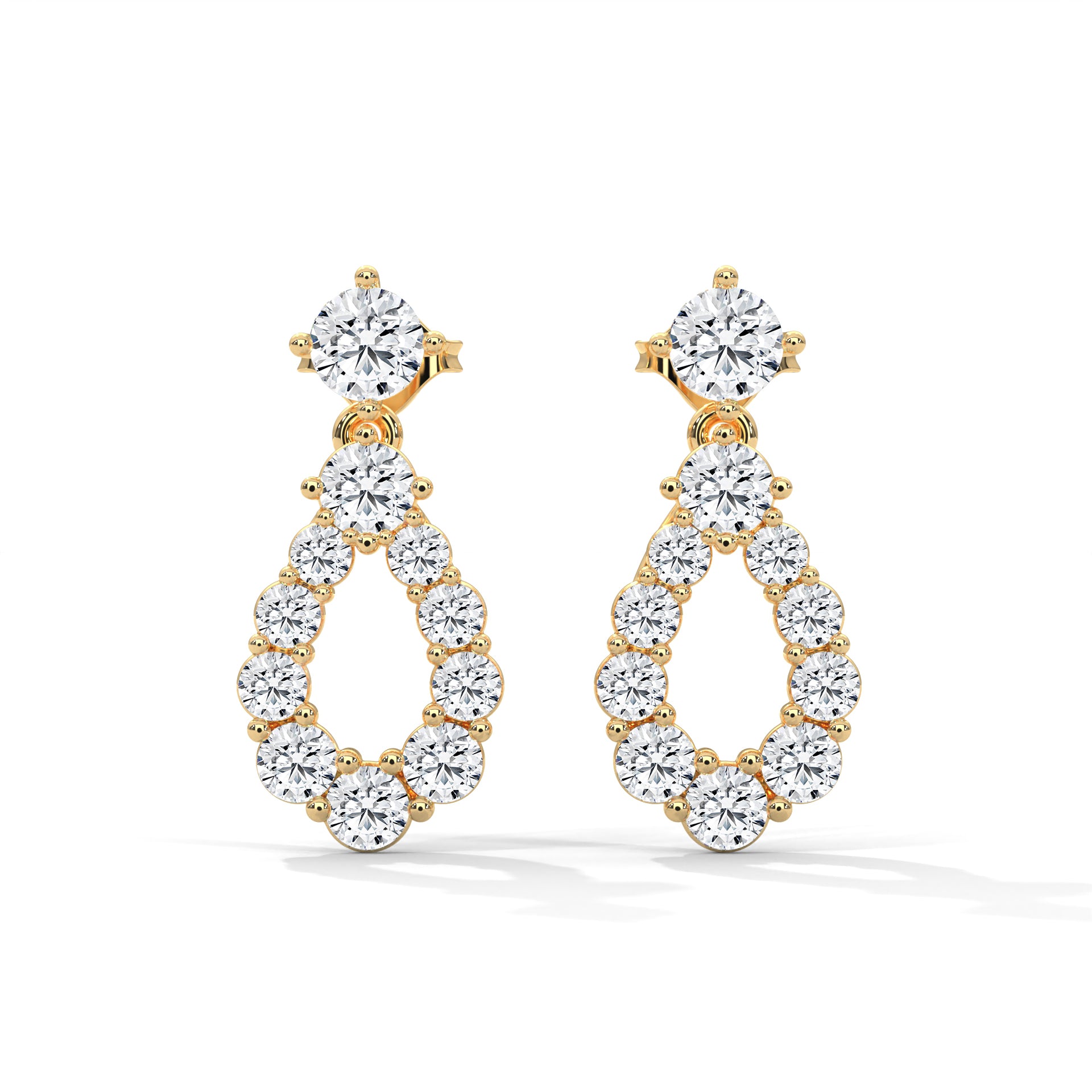 Diamond Teardrop Drop Earrings