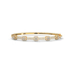 Emerald & Round Diamond Geometric Bracelet