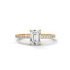 Emerald Cut Diamond Pavé Engagement Ring