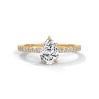 Pear Cut Diamond Pavé Engagement Ring