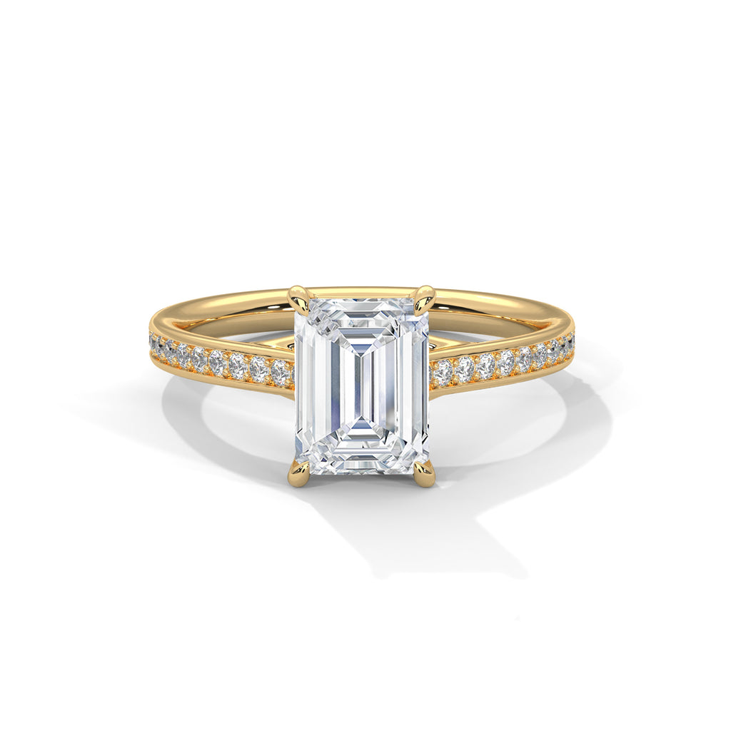 Radiant Cut Diamond Pavé Engagement Ring