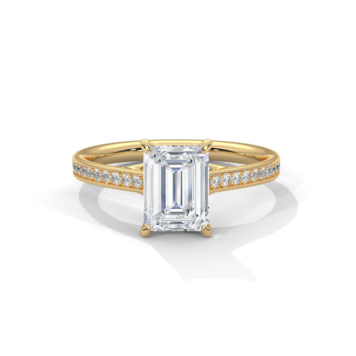 Radiant Cut Diamond Pavé Engagement Ring – view 7 of 9, lab grown diamond ring | Jewelix Atelier
