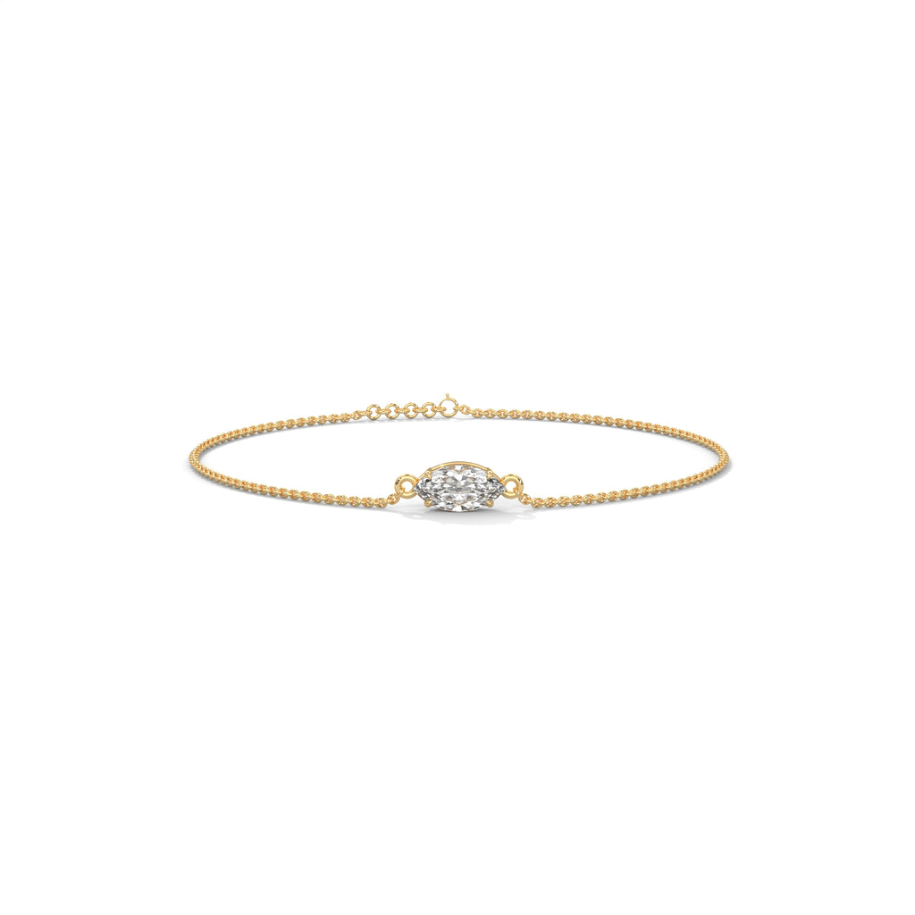 Marquise Cut Solitaire Diamond Bracelet