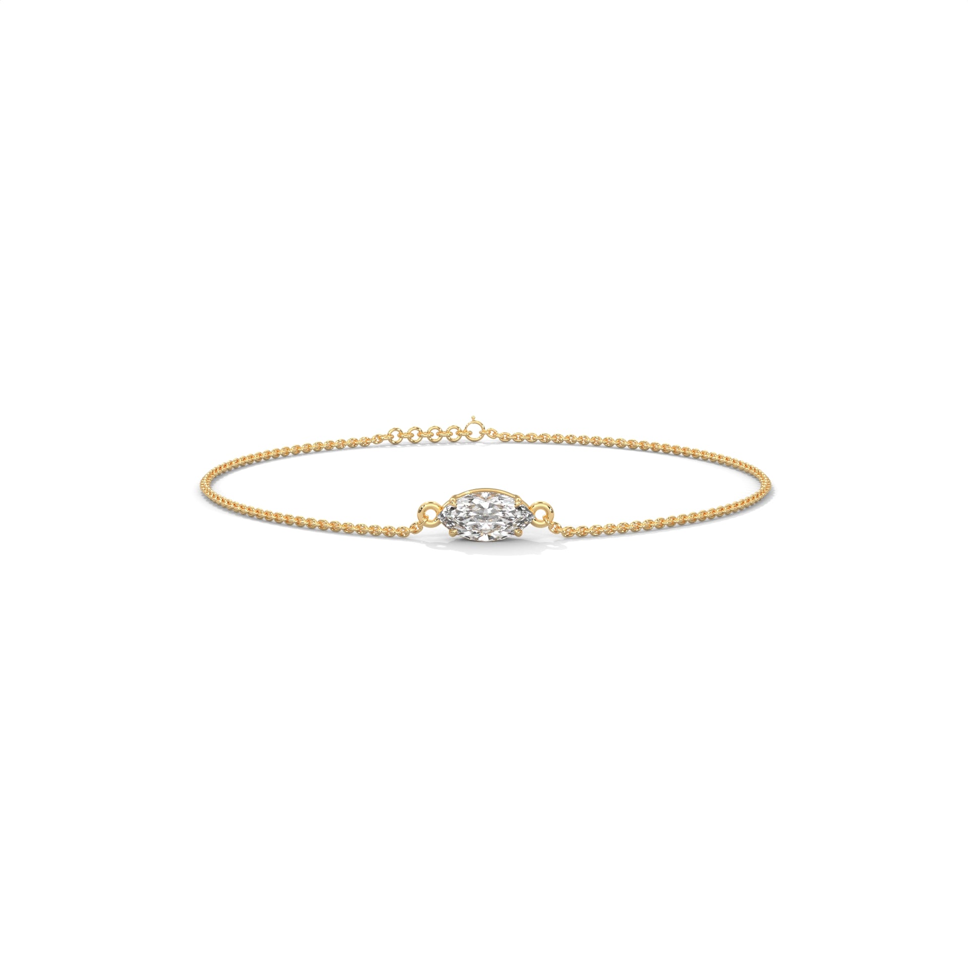 Marquise Cut Solitaire Diamond Bracelet
