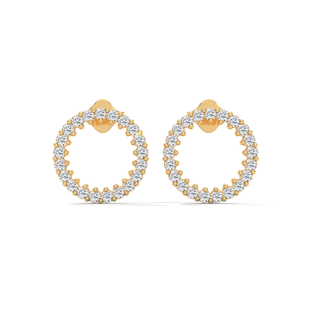 Diamond Circle Stud Earrings