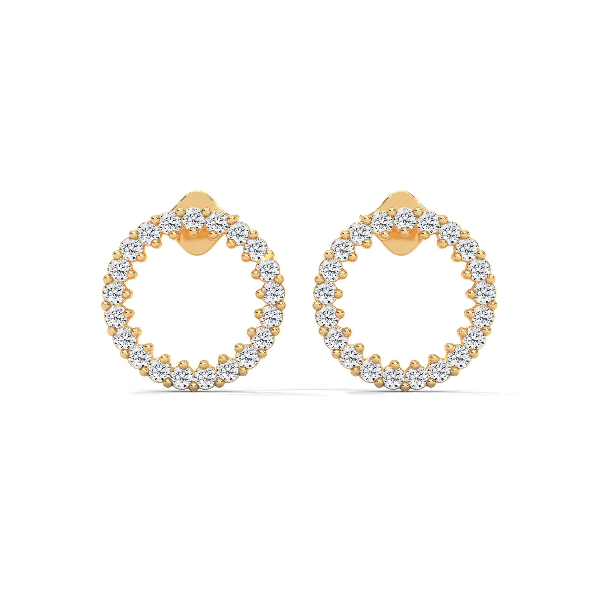 Diamond Circle Stud Earrings
