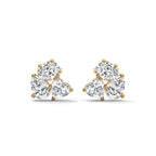 Mixed Shape Diamond Cluster Stud Earrings
