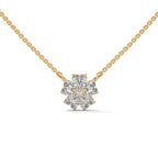 Heart Diamond Floral Pendant