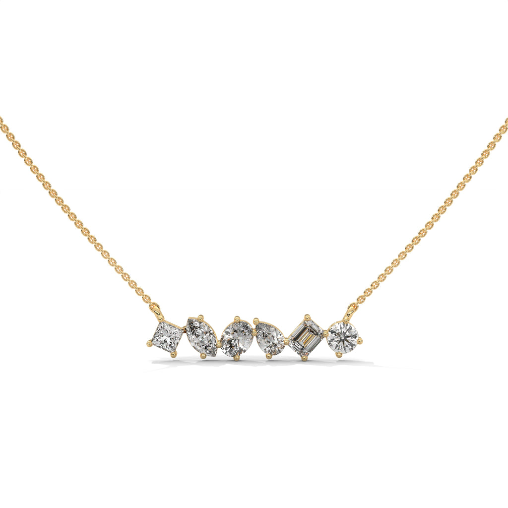 Multi Shape Diamond Bar Pendant