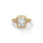 Emerald Cut Hexagon Halo Diamond Ring