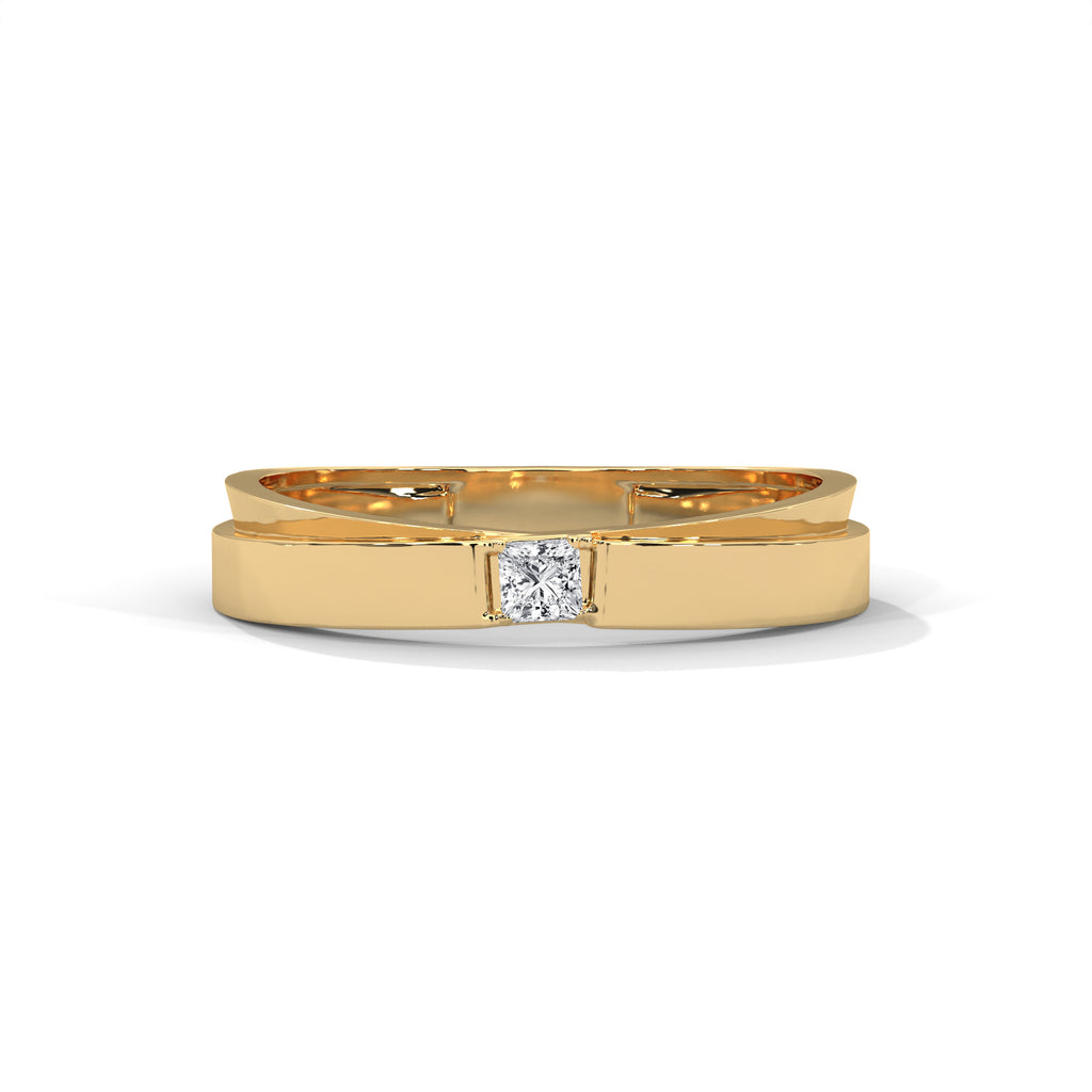 Princess Cut Flush Set Wedding Band