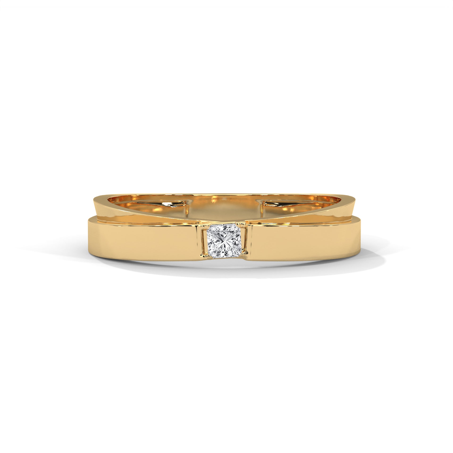 Princess Cut Flush Set Wedding Band