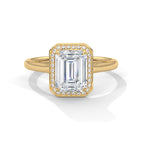 Emerald Cut Diamond Halo Engagement Ring