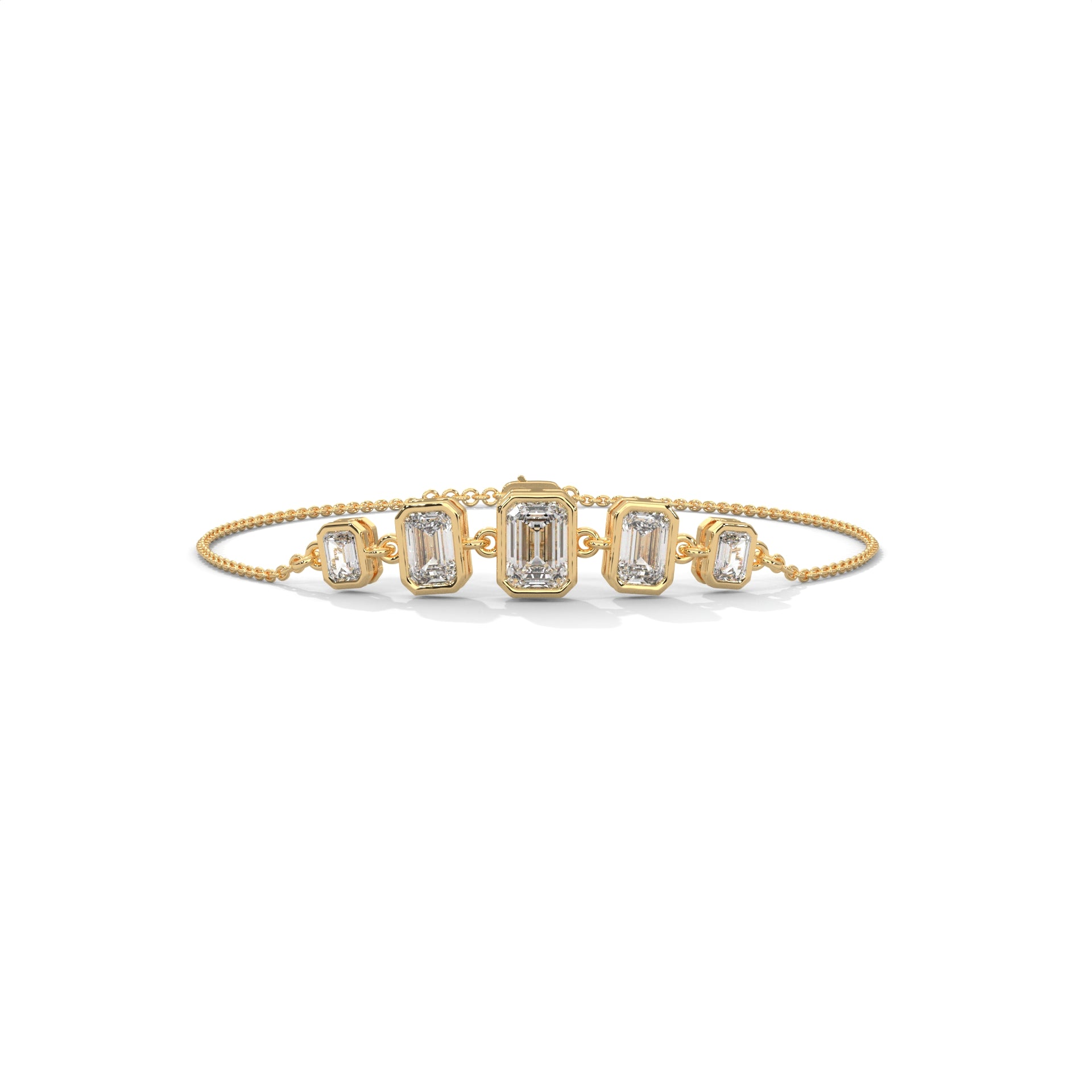 Emerald Cut Five Stone Diamond Bracelet
