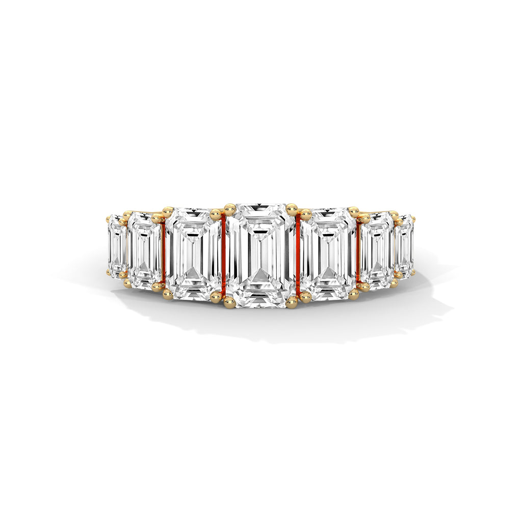 Graduated Emerald Cut Seven Stone Diamond Ring