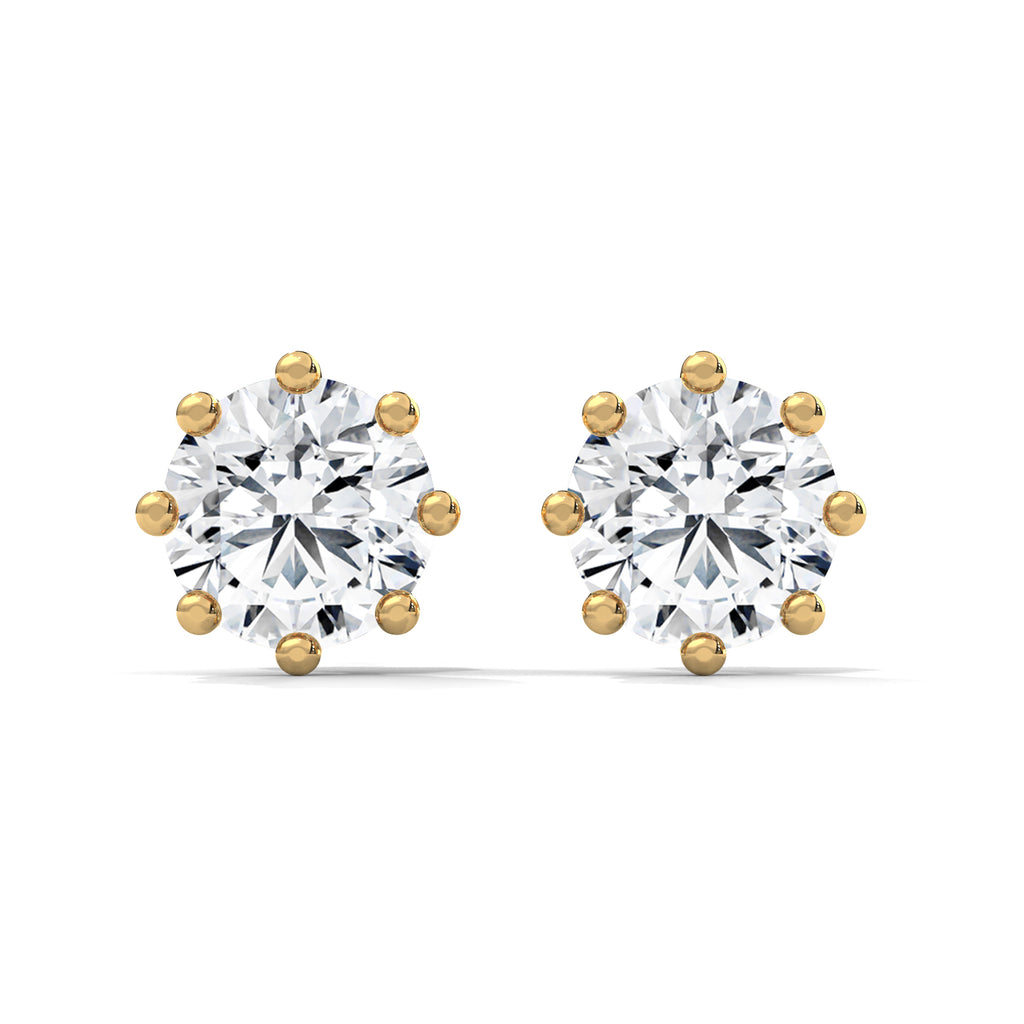 Round Brilliant Solitaire Diamond Stud Earrings