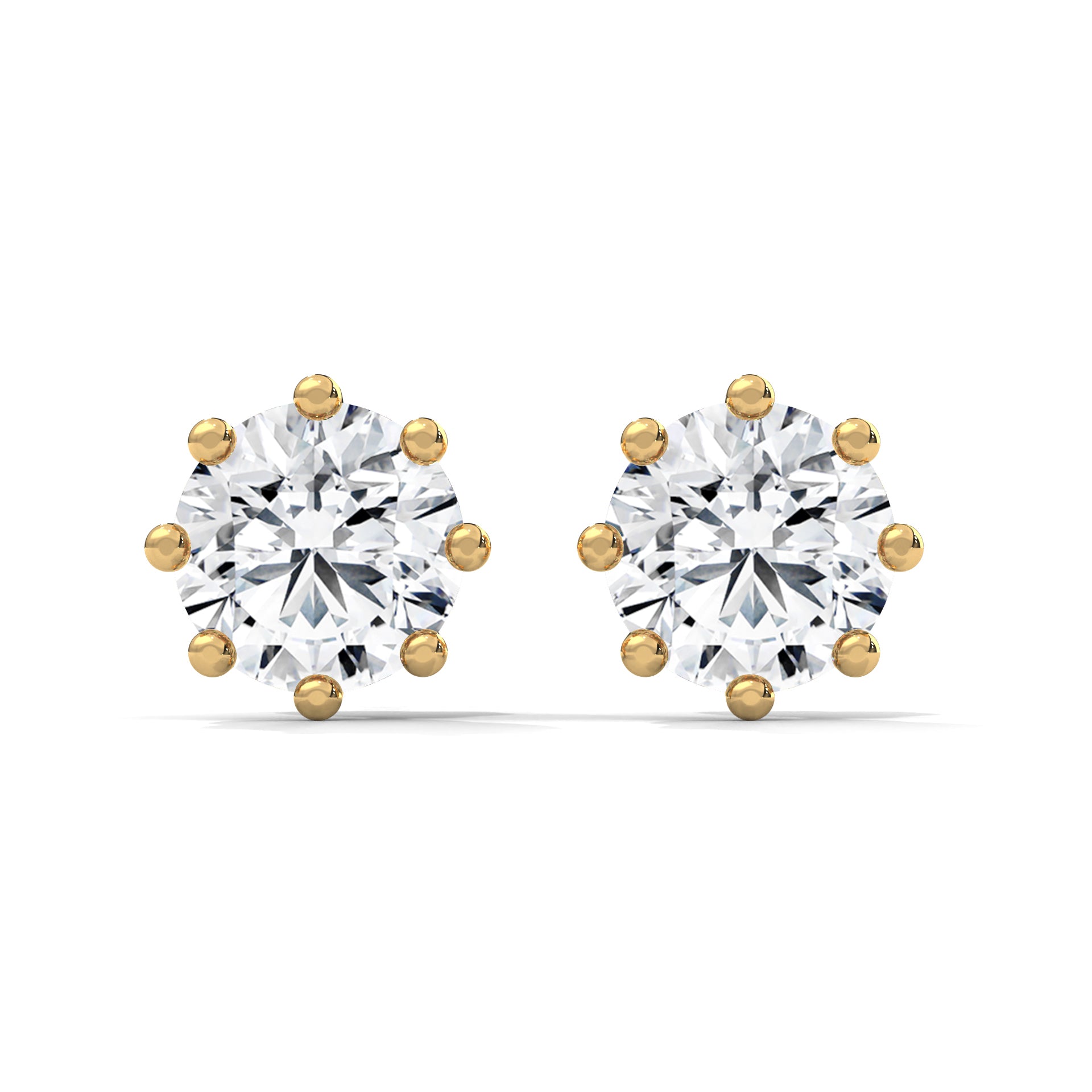 Round Brilliant Solitaire Diamond Stud Earrings