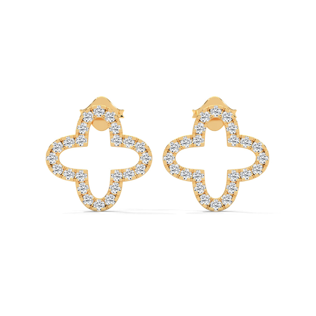 Diamond Clover Stud Earring