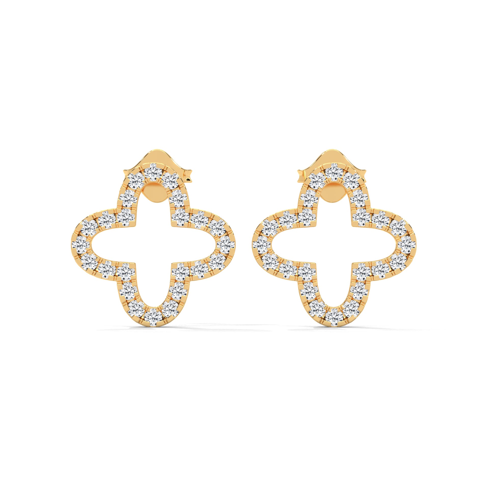 Diamond Clover Stud Earring