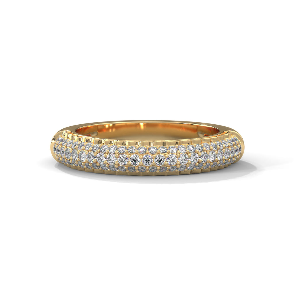 Triple Row Diamond Pavé Band Ring