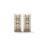 Baguette & Round Diamond Statement Hoop Earrings