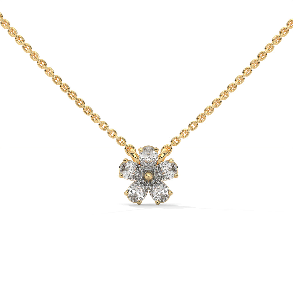 Pear Diamond Floral Pendant