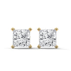 Princess Cut Solitaire Diamond Stud Earrings