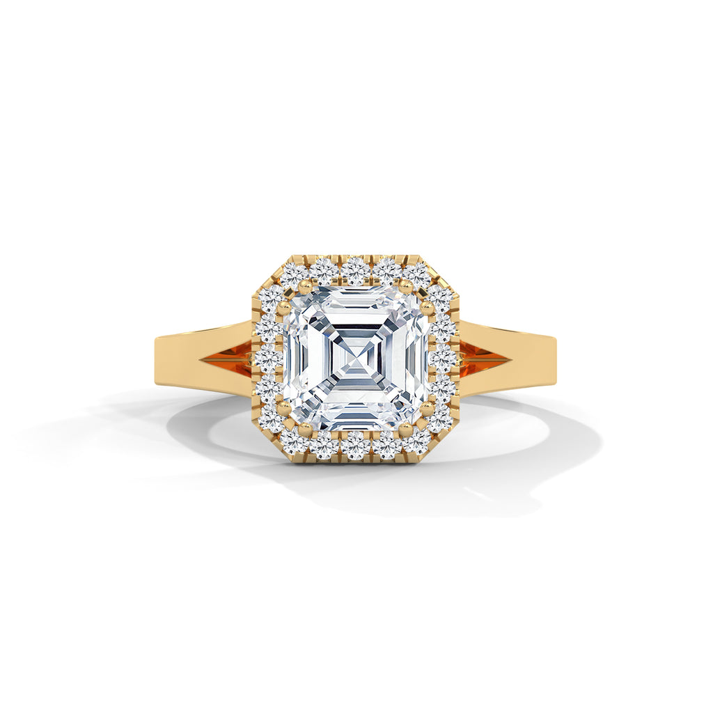 Asscher Cut Diamond Halo Engagement Ring