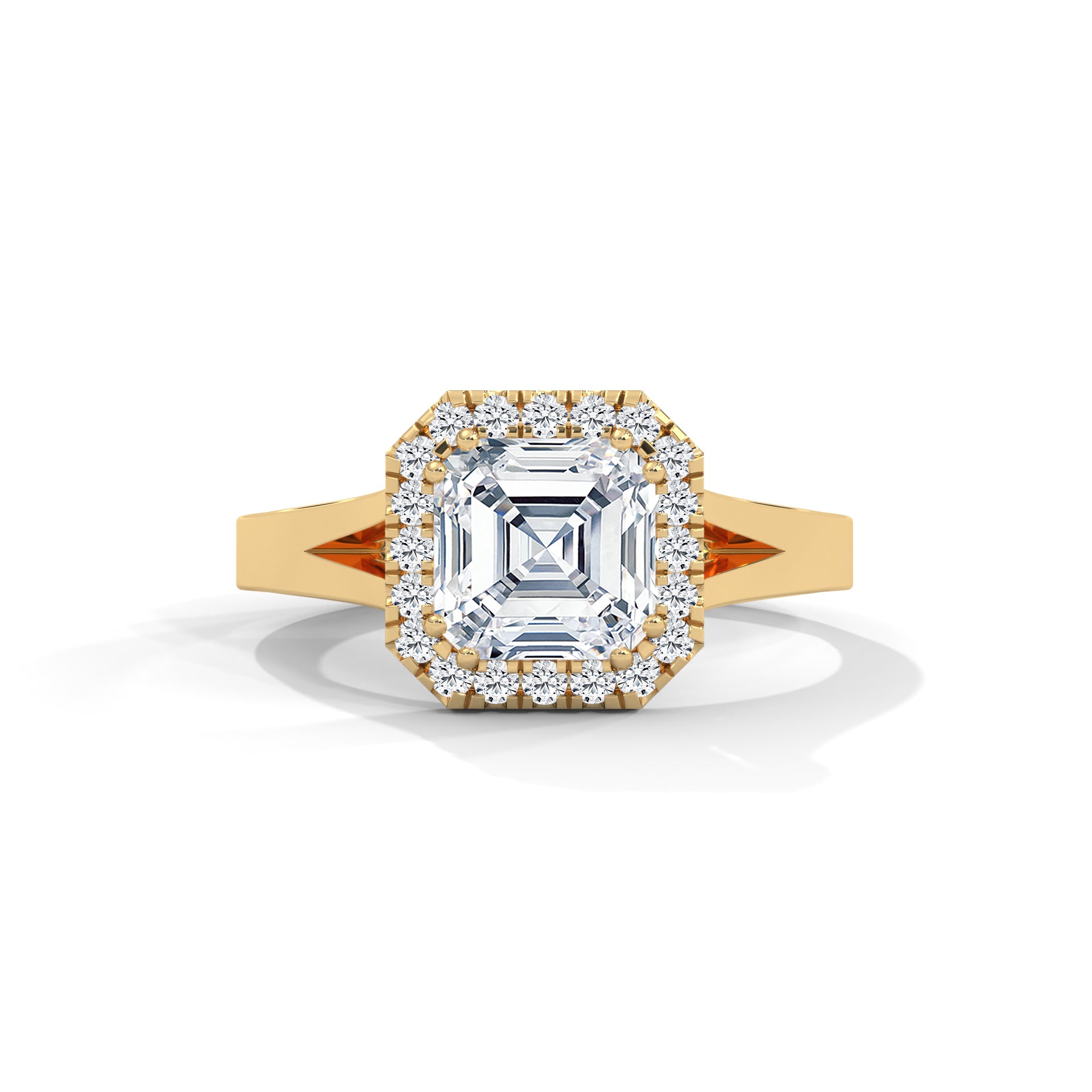 Asscher Cut Diamond Halo Engagement Ring