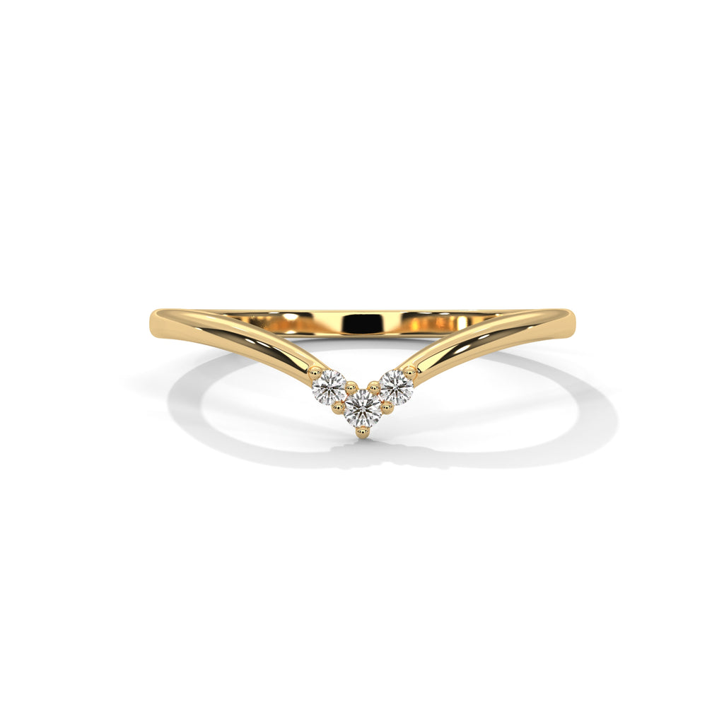 Diamond Chevron Wishbone Ring