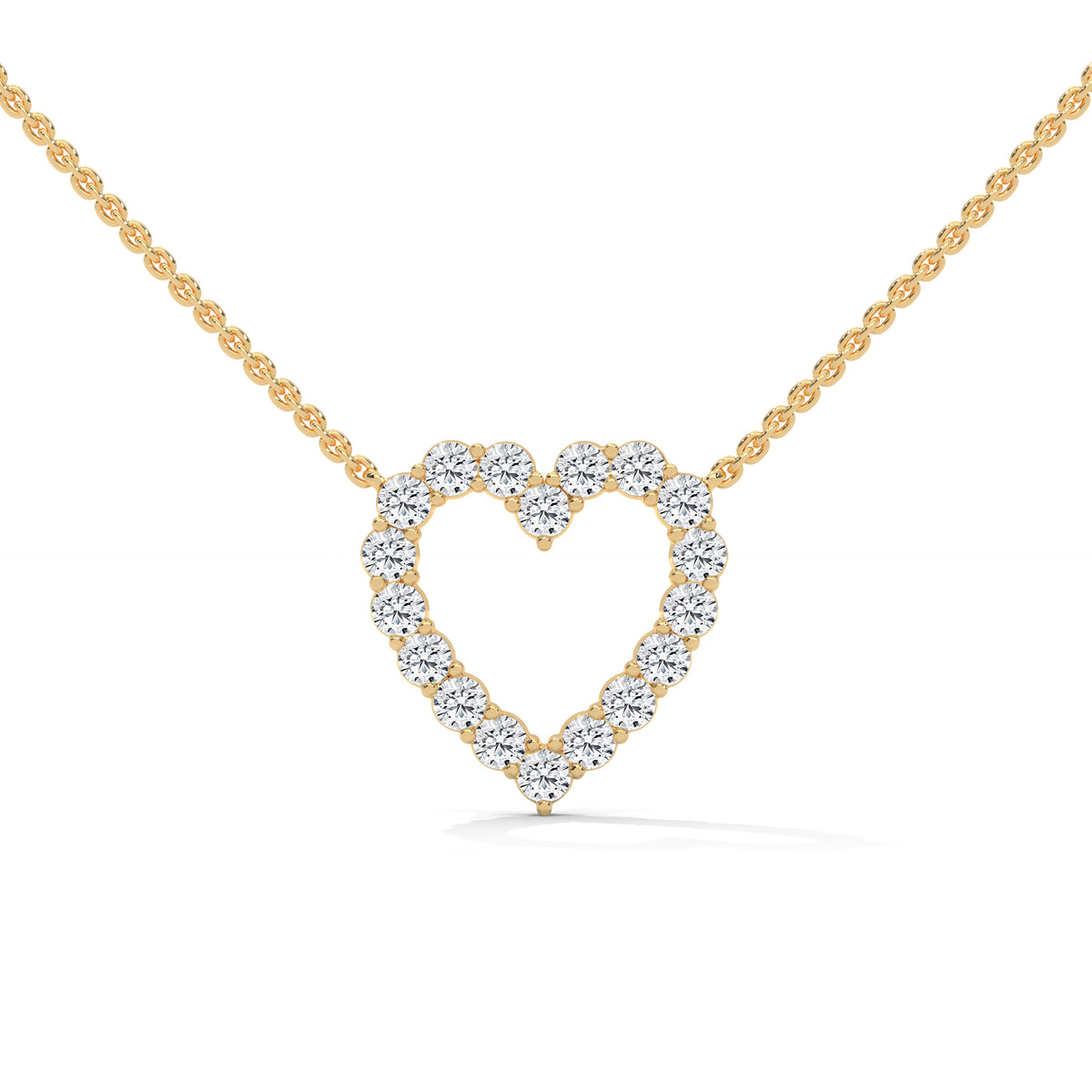 Open Heart Diamond Pendant – view 7 of 9, lab grown diamond necklace | Jewelix Atelier