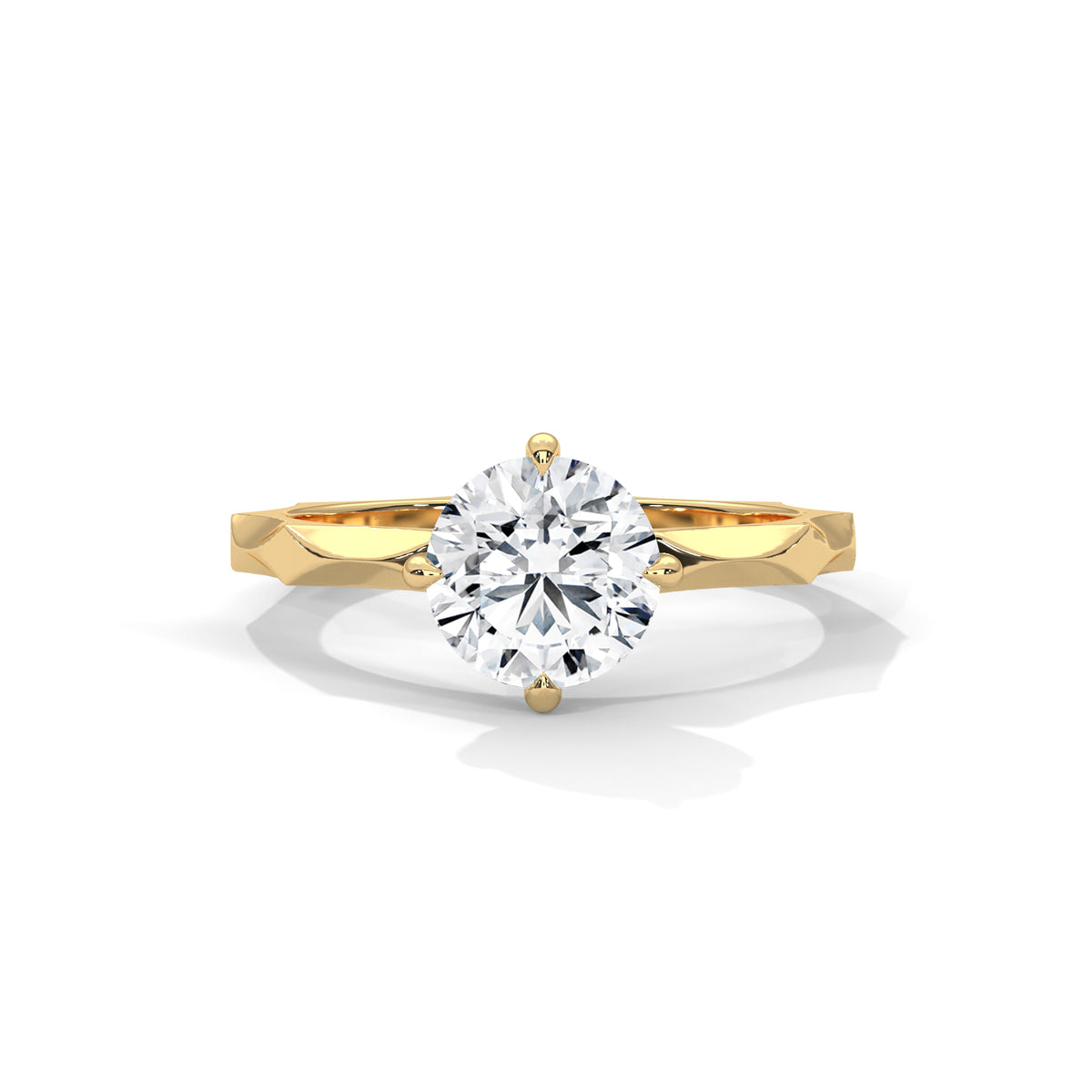 Round brilliant solitaire engagement ring, product photo — Jewelix Atelier