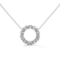 Emerald & Oval Diamond Circle Pendant