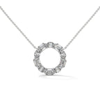 Emerald & Oval Diamond Circle Pendant