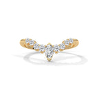 Marquise & Round Diamond Chevron Ring