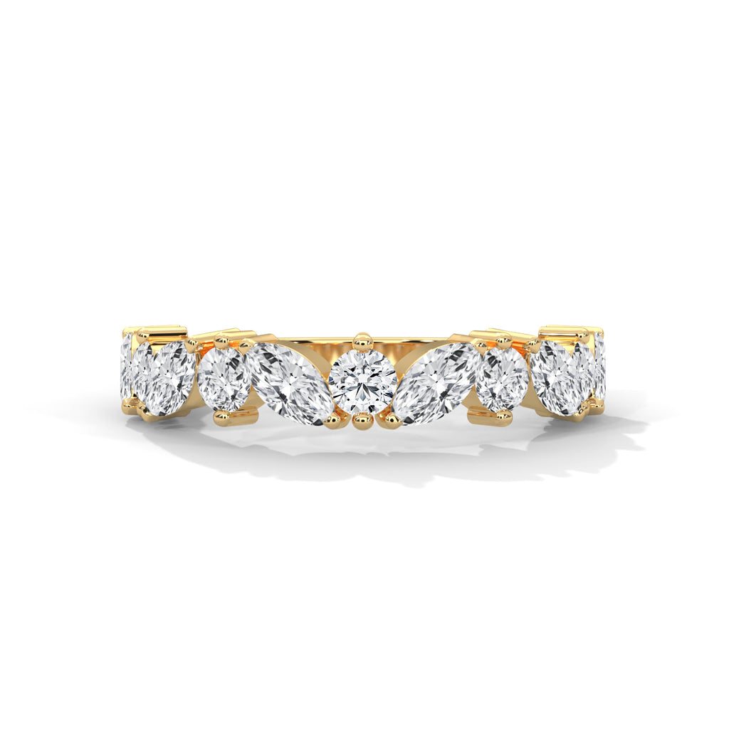 Marquise & Round Diamond Alternating Band Ring