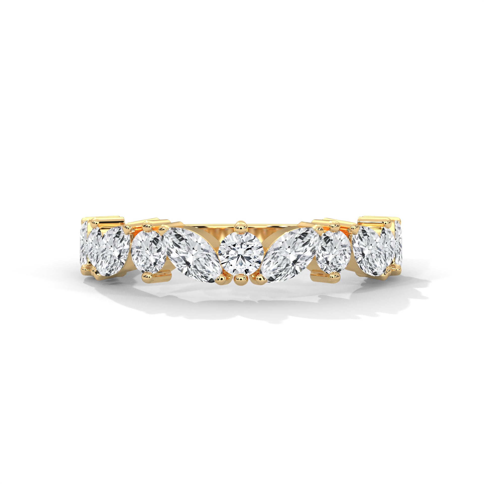 Marquise & Round Diamond Alternating Band Ring