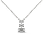 Emerald Cut Diamond Bar Pendant