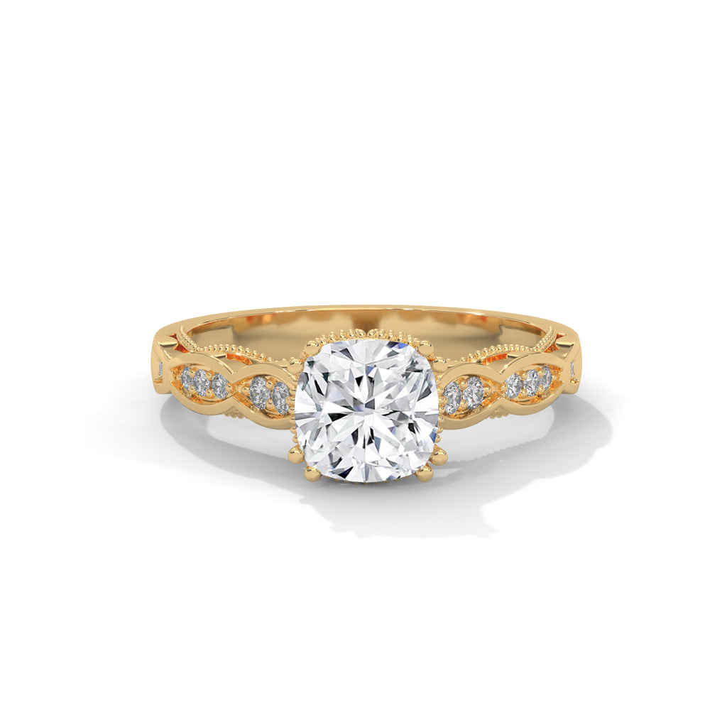 Vintage Cushion Cut Diamond Ring