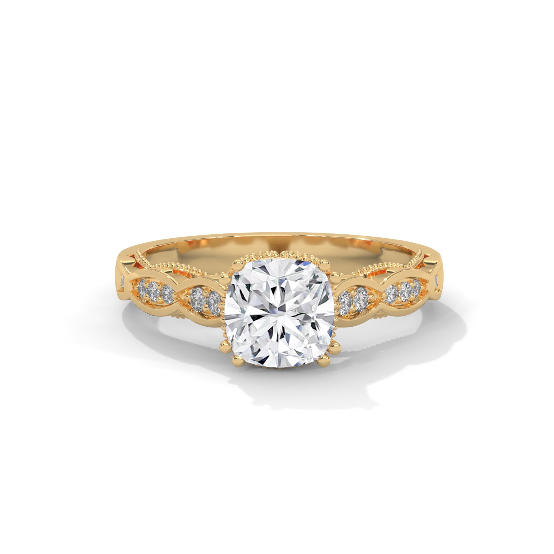 Vintage Cushion Cut Diamond Ring