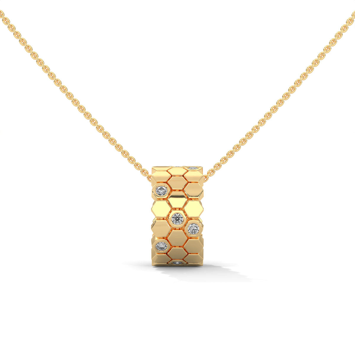 Honeycomb Diamond Pendant – view 4 of 9, lab grown diamond necklace | Jewelix Atelier