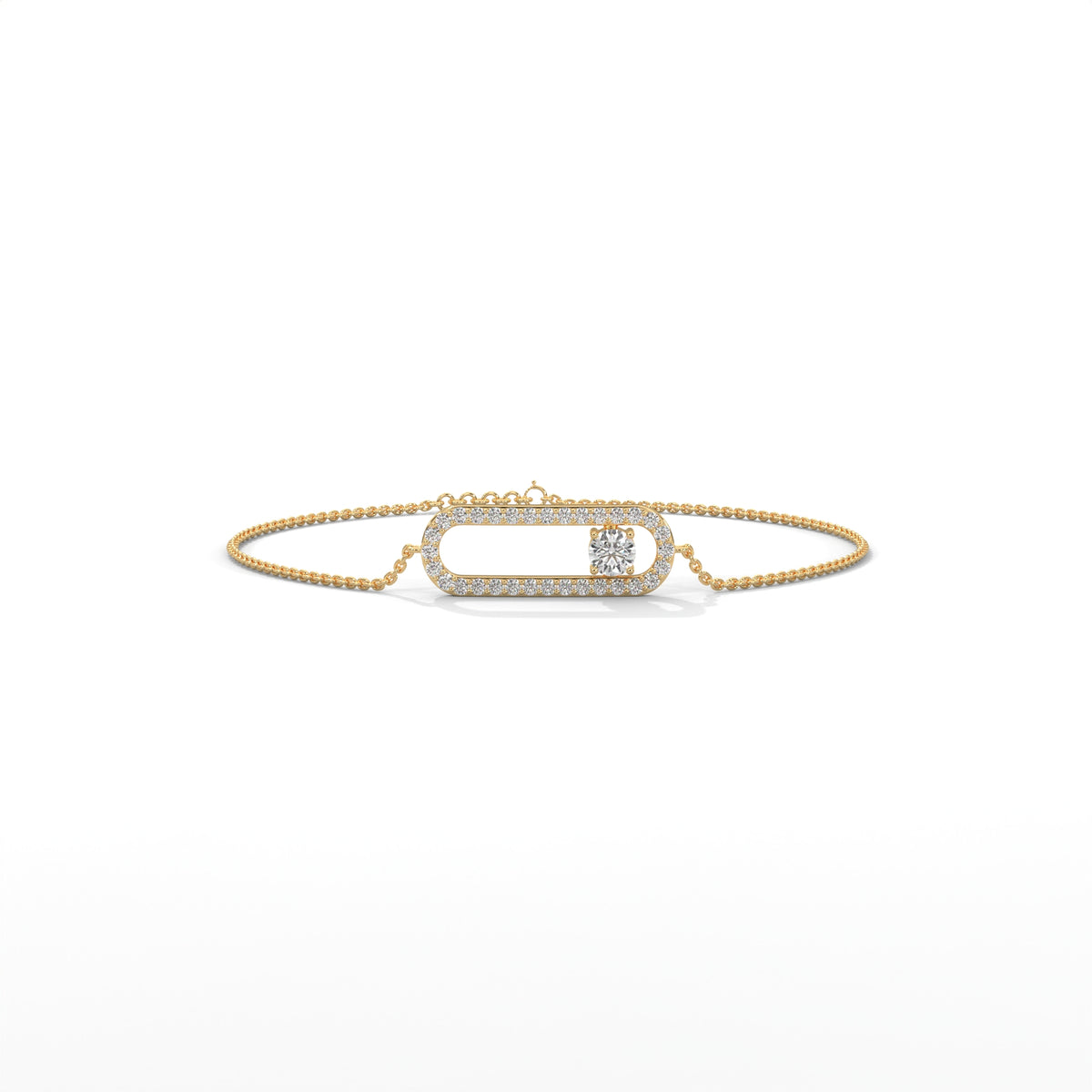 Diamond Paperclip Bracelet, detail view — Jewelix Atelier