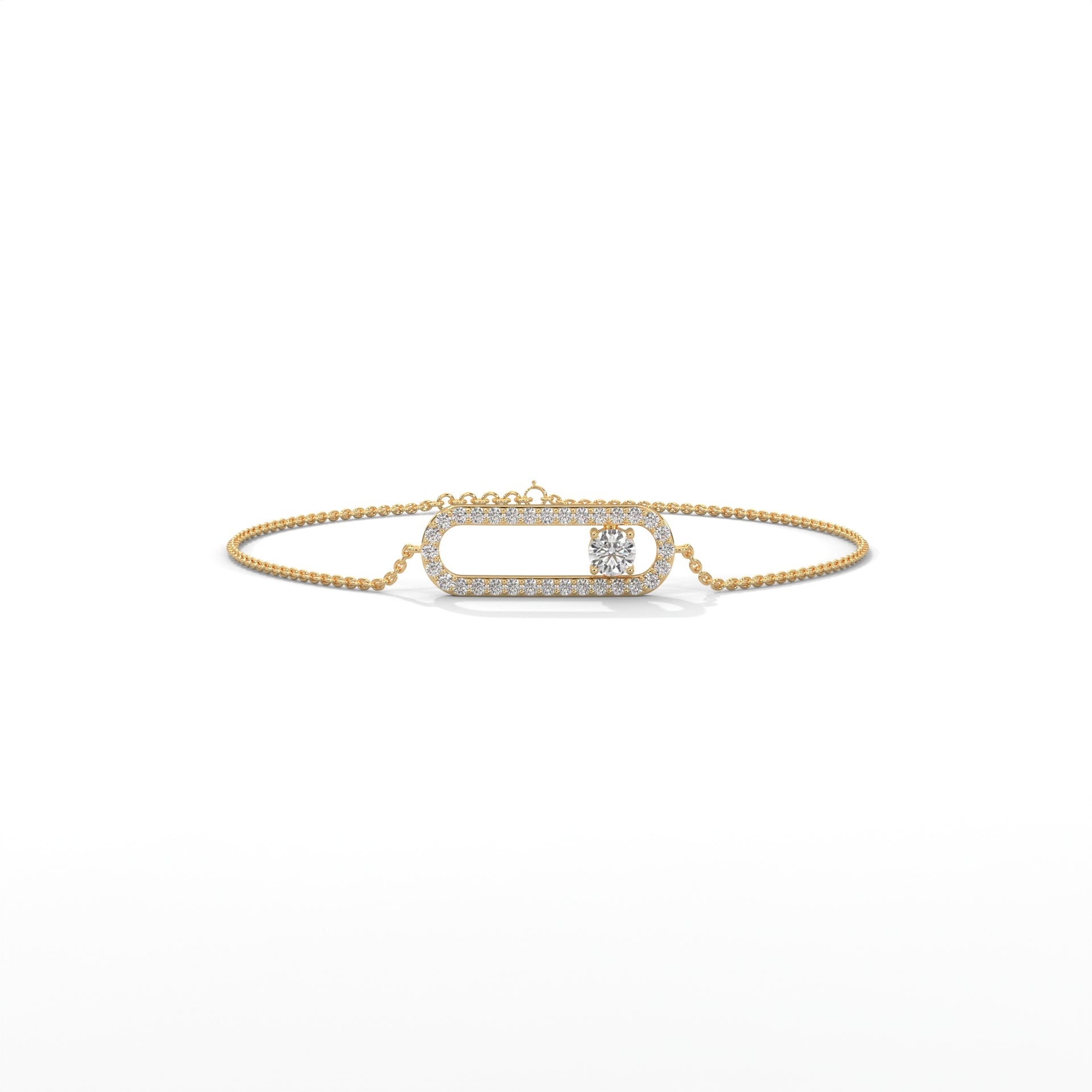 Diamond Paperclip Bracelet
